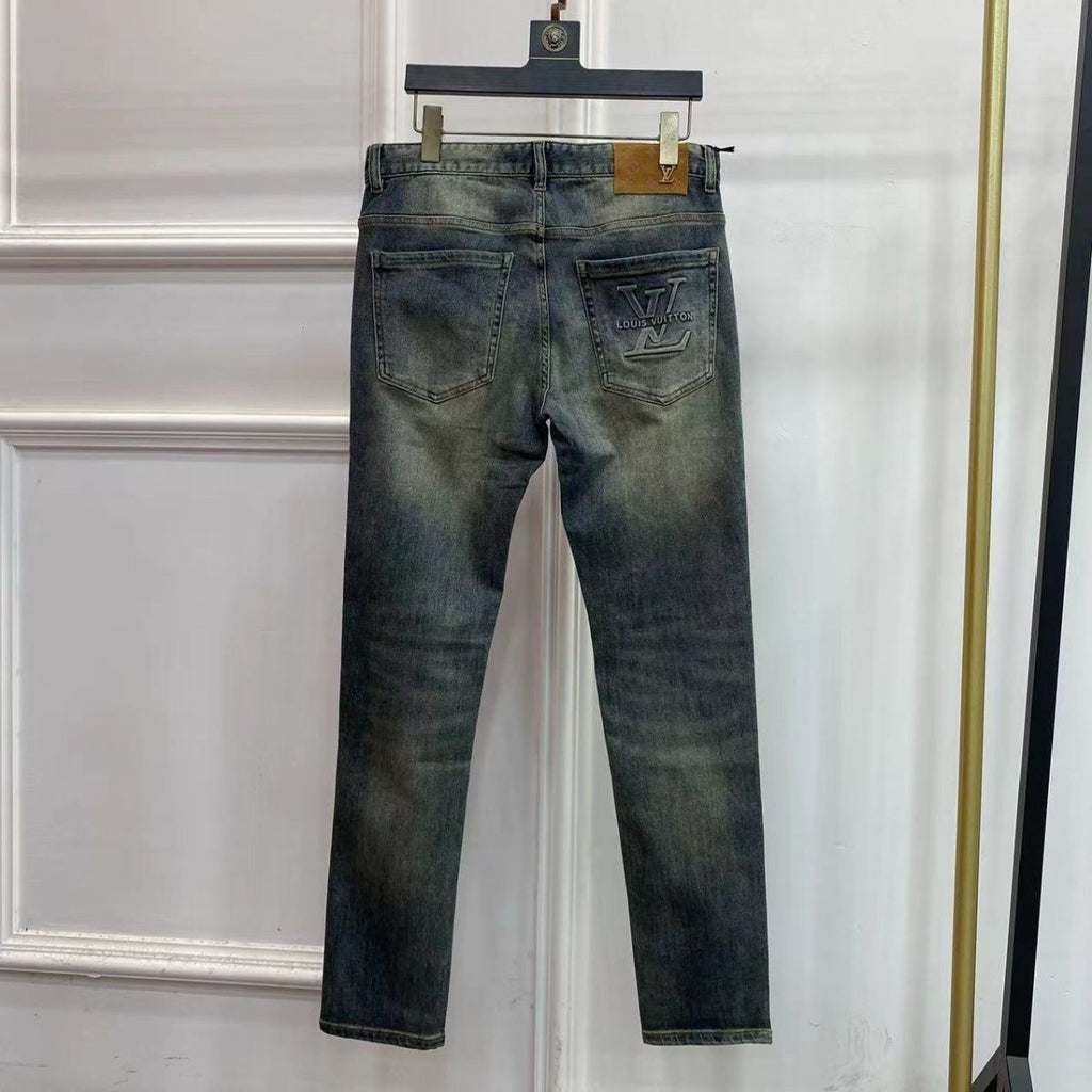 Simple Washed Stretch Pants Slim Fit Jeans 0426031301