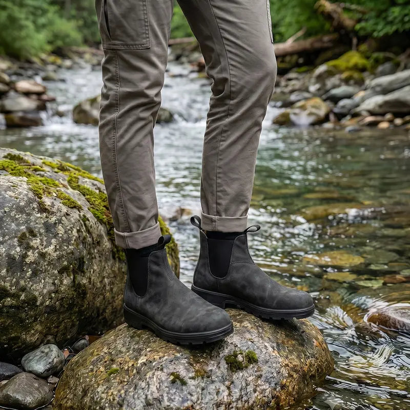 Men's Classic Chelsea Boots – PU Leather Slip-On Ankle Boots