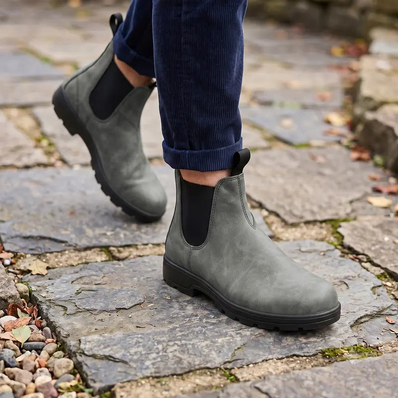 Men's Classic Chelsea Boots – PU Leather Slip-On Ankle Boots